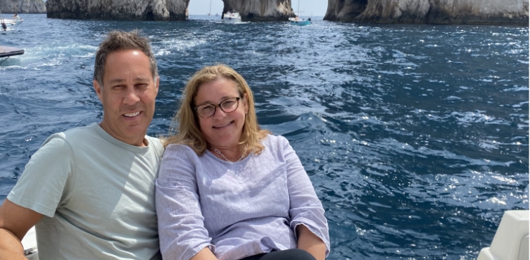 Two people scuba diving