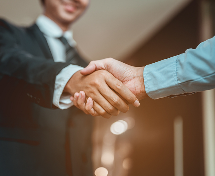Two people shaking hands